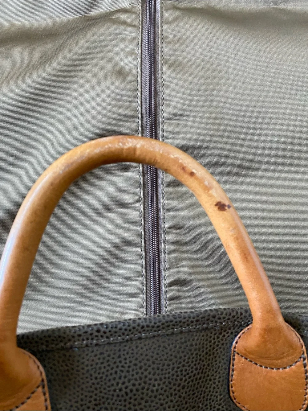 Jack Georges brown leather travel garment suit dress bag modern designer